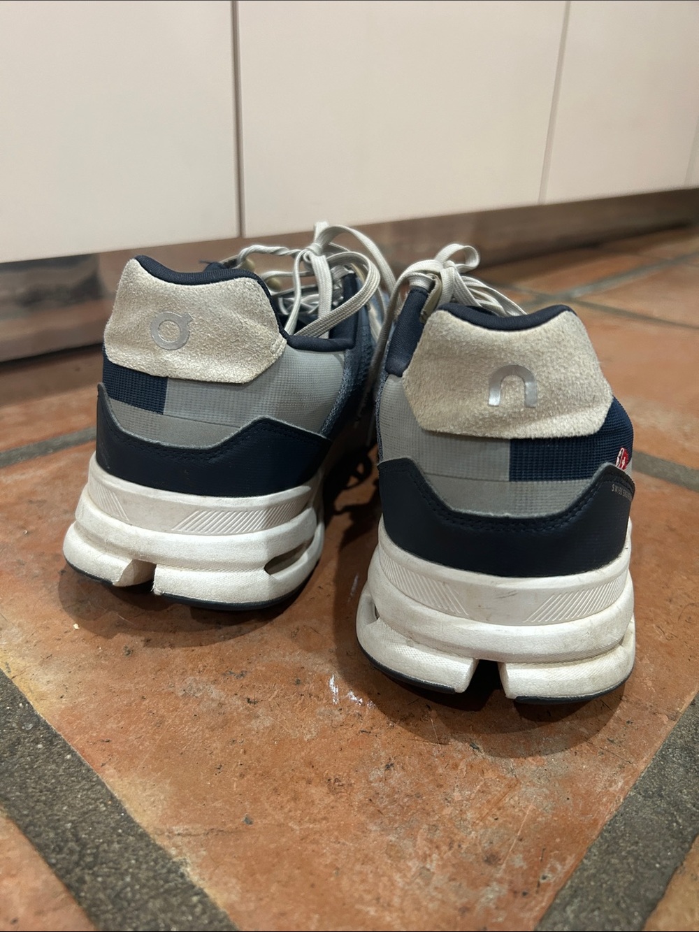 On Running Men's Navy and White Athletic Running Shoes - Picture 4 of 11